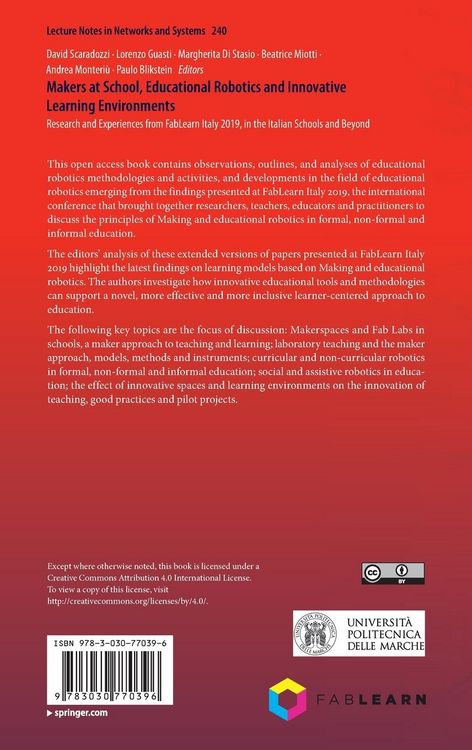 Produktbild: Makers at School, Educational Robotics and Innovative Learning Environments