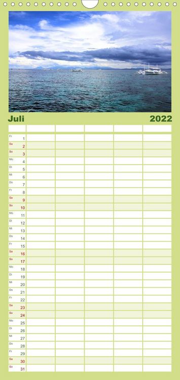 Produktbild: Familienplaner Malapascua Island Philippinen (Wandkalender 2022 , 21 cm x 45 cm, hoch)