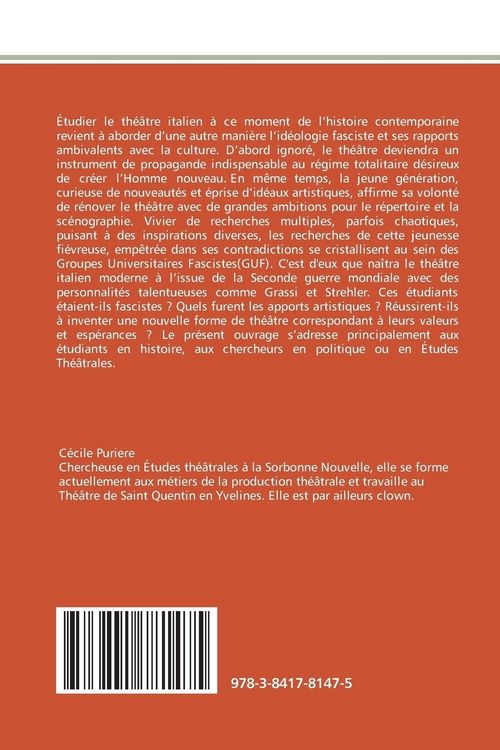 Produktbild: Le Th&eacute;&acirc;tre dans les Groupes Universitaires Fascistes