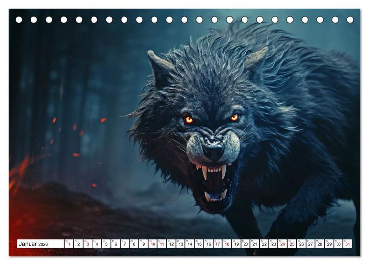 Produktbild: Mystische Kreaturen - Ein Jahr voller Magie und Fantasie (Tischkalender 2026 DIN A5 quer), CALVENDO Monatskalender
