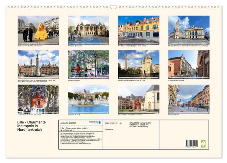 Produktbild: Lille - Charmante Metropole in Nordfrankreich (Wandkalender 2026 DIN A2 quer), CALVENDO Monatskalender