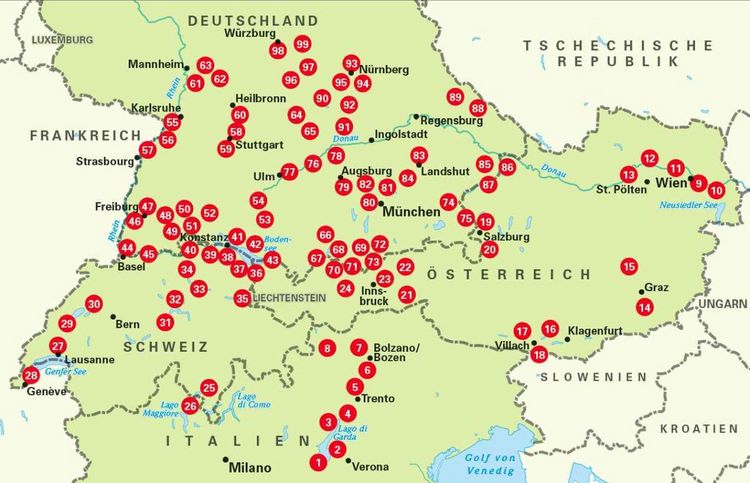 Produktbild: BVA Die 99 sch&ouml;nsten Radtouren f&uuml;r Camper in S&uuml;ddeutschland, &Ouml;sterreich, S&uuml;dtirol und der Schweiz