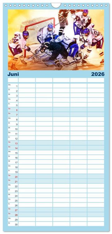 Produktbild: Familienplaner 2026 - Eishockey - Fight mit 5 Spalten (Wandkalender, 21 x 45 cm) CALVENDO