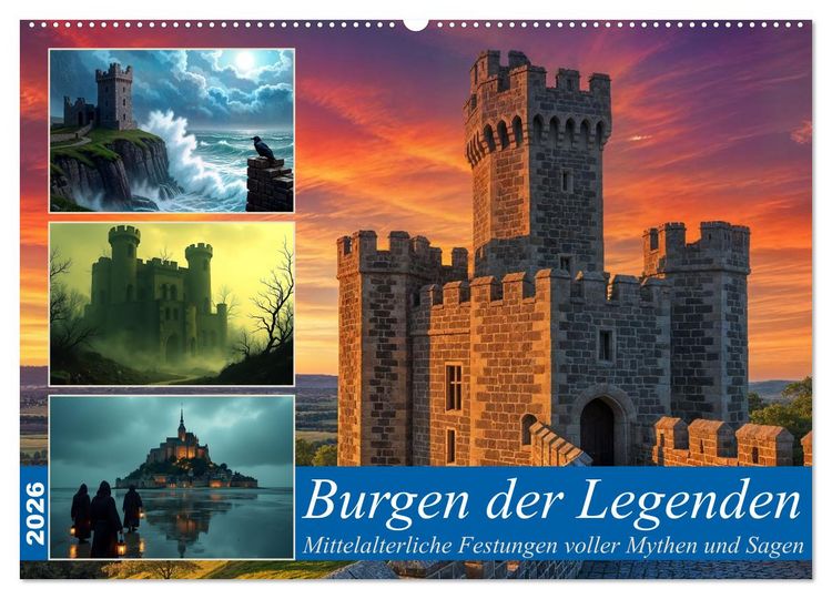 Produktbild: Burgen der Legenden (Wandkalender 2026 DIN A2 quer), CALVENDO Monatskalender