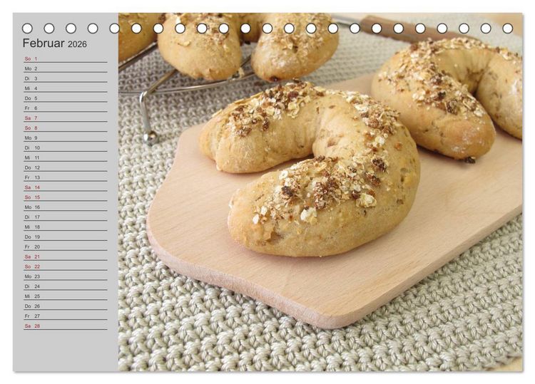 Produktbild: Frisch gebackene Brote und Br&ouml;tchen (Tischkalender 2026 DIN A5 quer), CALVENDO Monatskalender