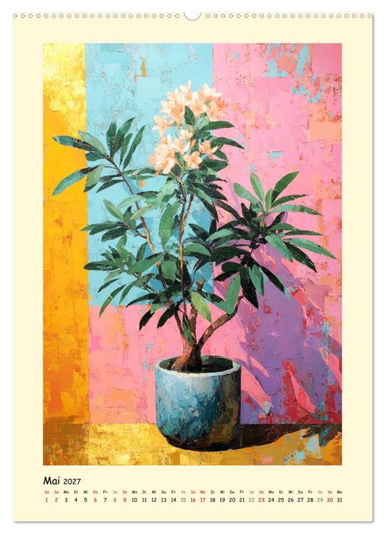 Produktbild: Pflanzenkunst. Mediterrane Farbakzente und florale Moderne (Wandkalender 2027 DIN A2 hoch), CALVENDO Monatskalender