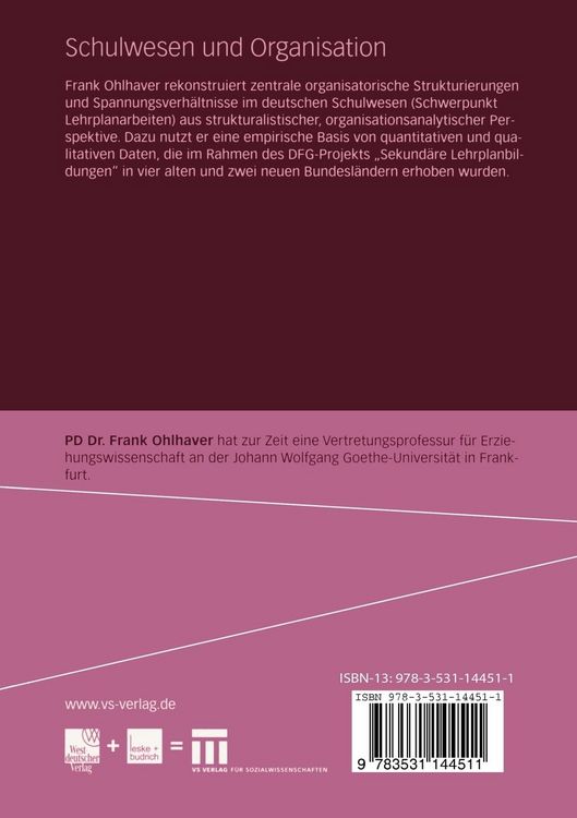 Produktbild: Schulwesen und Organisation