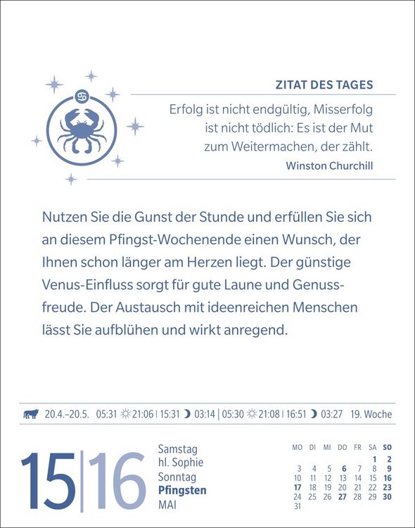 Produktbild: Krebs Sternzeichenkalender 2027 - Tagesabrei&szlig;kalender - Ihr Horoskop f&uuml;r jeden Tag