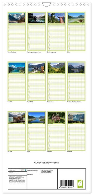 Produktbild: Familienplaner 2026 - ACHENSEE Impressionen mit 5 Spalten (Wandkalender, 21 x 45 cm) CALVENDO