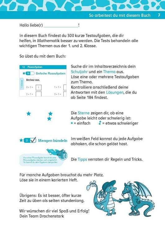 Produktbild: Klett Team Drachenstark: Kurztests Mathe 1./2. Klasse
