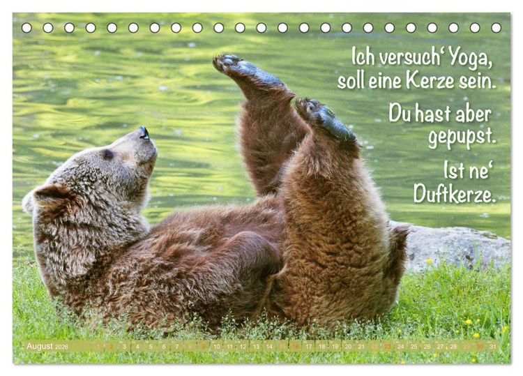 Produktbild: Spa&szlig; mit B&auml;ren: Edition lustige Tiere (Tischkalender 2026 DIN A5 quer), CALVENDO Monatskalender