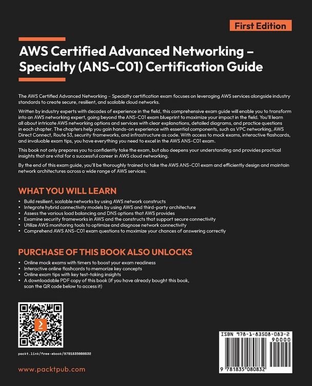 Produktbild: AWS Certified Advanced Networking - Specialty (ANS-C01) Certification Guide