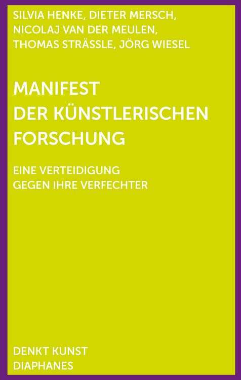 Produktbild: Manifest der K&uuml;nstlerischen Forschung