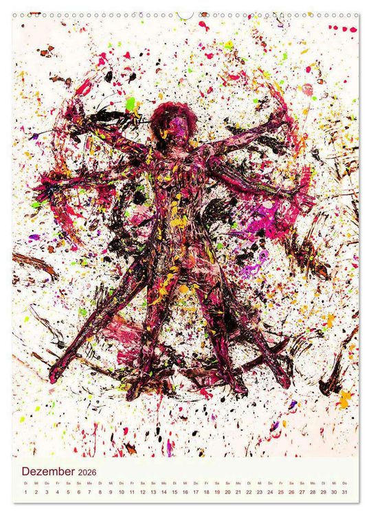 Produktbild: Farbakte - Action Paintings (hochwertiger Premium Wandkalender 2026 DIN A2 hoch), Kunstdruck in Hochglanz