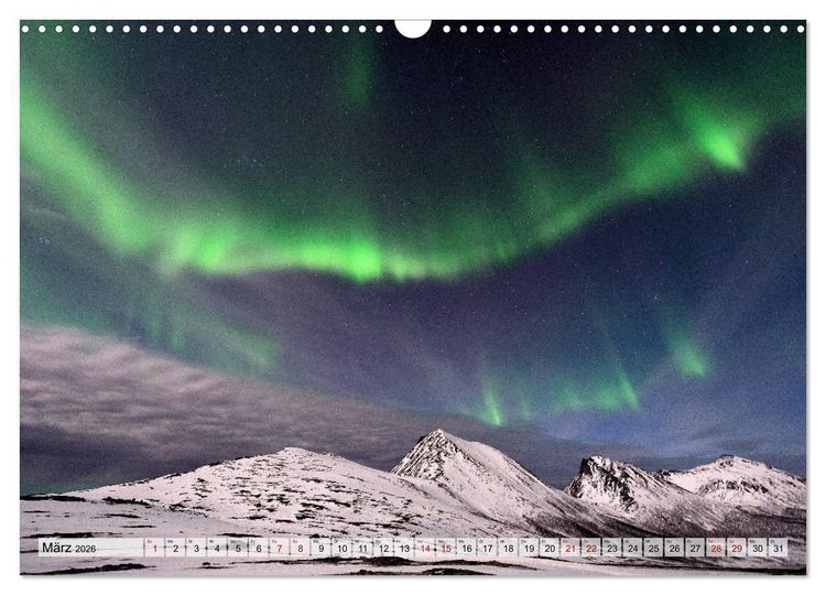 Produktbild: Aurora Borealis: Polarlichter in Norwegen (Wandkalender 2026 DIN A3 quer), CALVENDO Monatskalender
