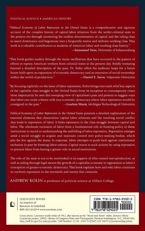 Produktbild: Political Economy of Labor Repression in the United States