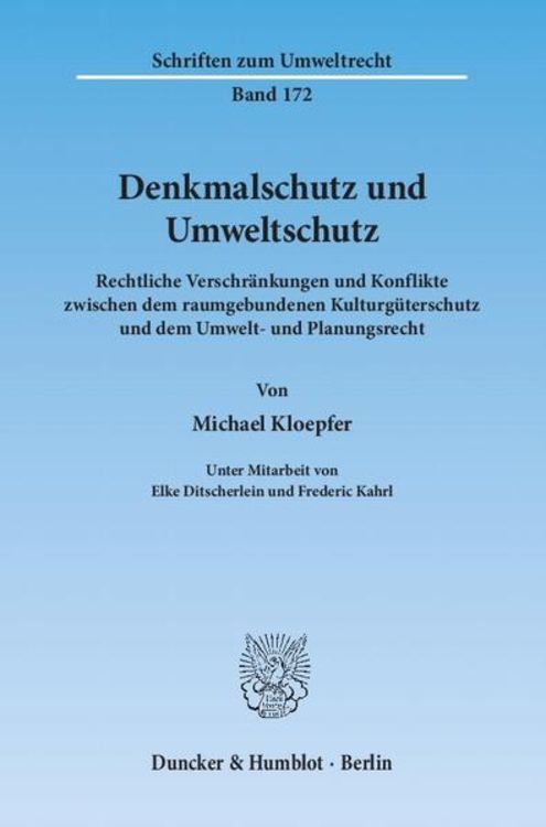 Produktbild: Denkmalschutz und Umweltschutz.