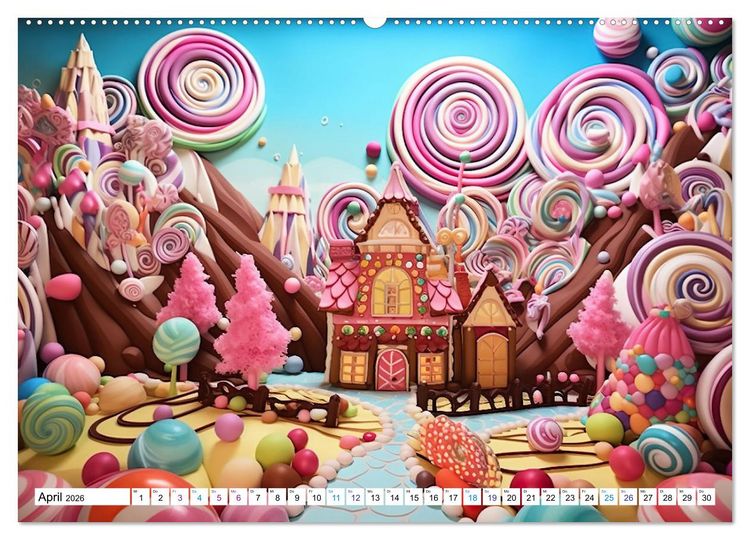 Produktbild: Zuckertr&auml;ume im Candyland (hochwertiger Premium Wandkalender 2026 DIN A2 quer), Kunstdruck in Hochglanz