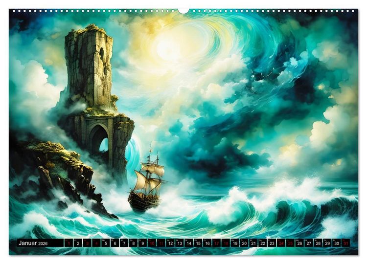 Produktbild: Zeitlose Zeugen der Meere (hochwertiger Premium Wandkalender 2026 DIN A2 quer), Kunstdruck in Hochglanz