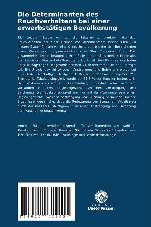 Produktbild: Die Determinanten des Rauchverhaltens bei einer erwerbst&auml;tigen Bev&ouml;lkerung