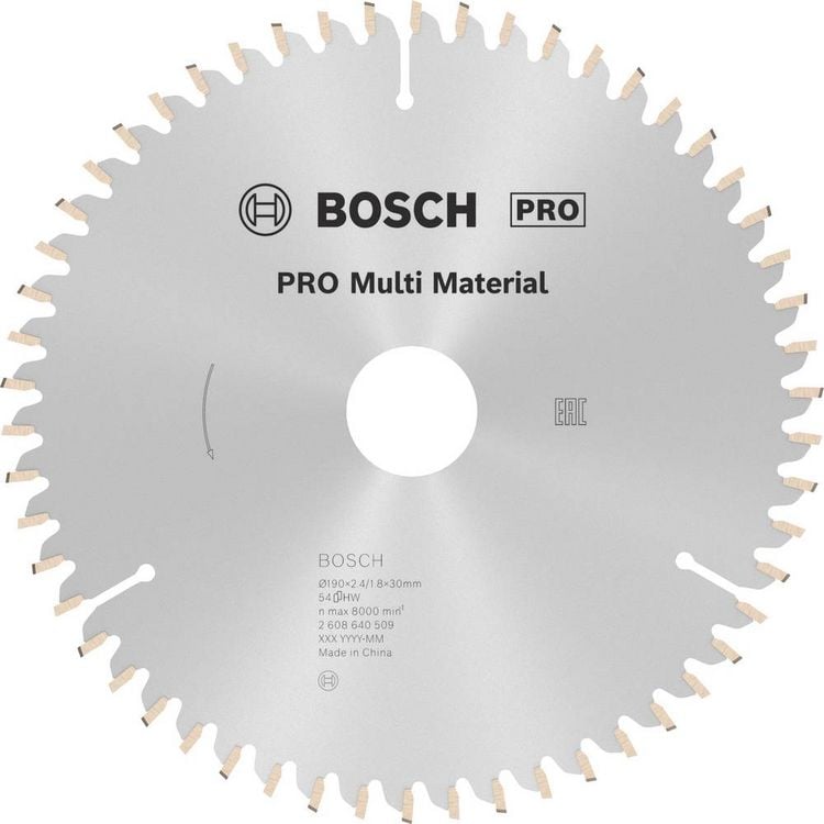 Produktbild: Bosch Accessories Multi Material 2608640509 Hartmetall Kreiss&auml;geblatt 190 x 30 x 2.4 mm Z&auml;hneanzahl: 54 1 St.