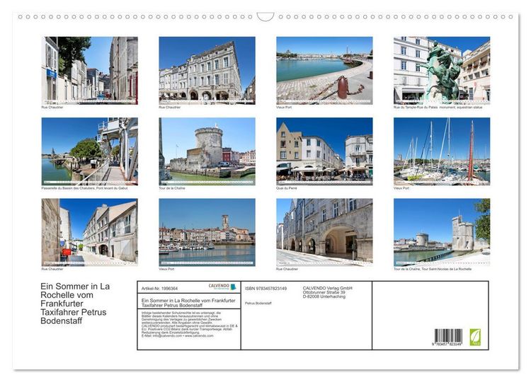 Produktbild: Ein Sommer in La Rochelle vom Frankfurter Taxifahrer Petrus Bodenstaff (Wandkalender 2026 DIN A2 quer), CALVENDO Monatskalender