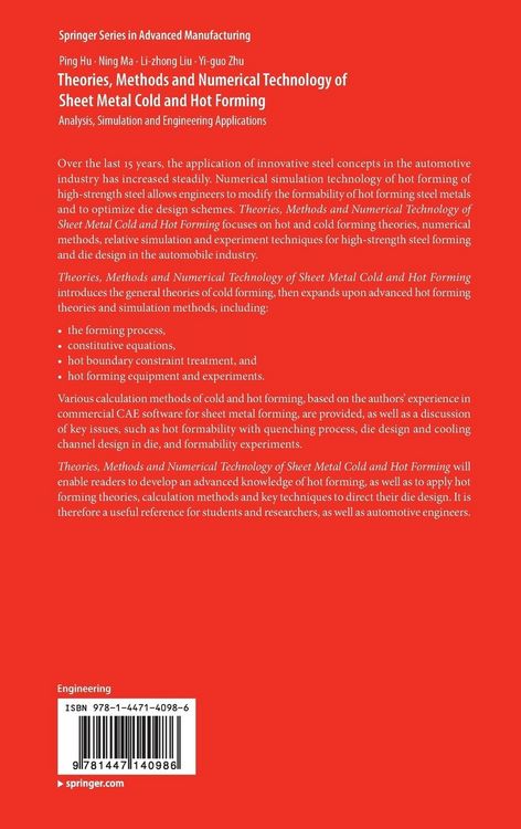 Produktbild: Theories, Methods and Numerical Technology of Sheet Metal Cold and Hot Forming
