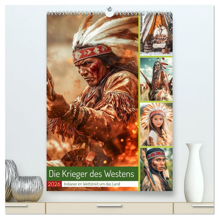 Produktbild: Die Krieger des Westens (hochwertiger Premium Wandkalender 2026 DIN A2 hoch), Kunstdruck in Hochglanz