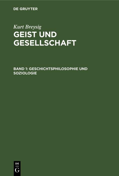 Produktbild: Geschichtsphilosophie und Soziologie