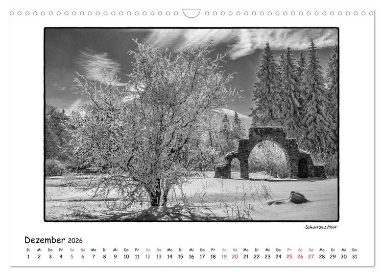 Produktbild: RH&Ouml;N SCHWARZ-WEISS (Wandkalender 2026 DIN A3 quer), CALVENDO Monatskalender