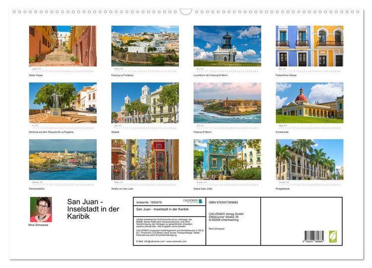 Produktbild: San Juan - Inselstadt in der Karibik (Wandkalender 2026 DIN A2 quer), CALVENDO Monatskalender
