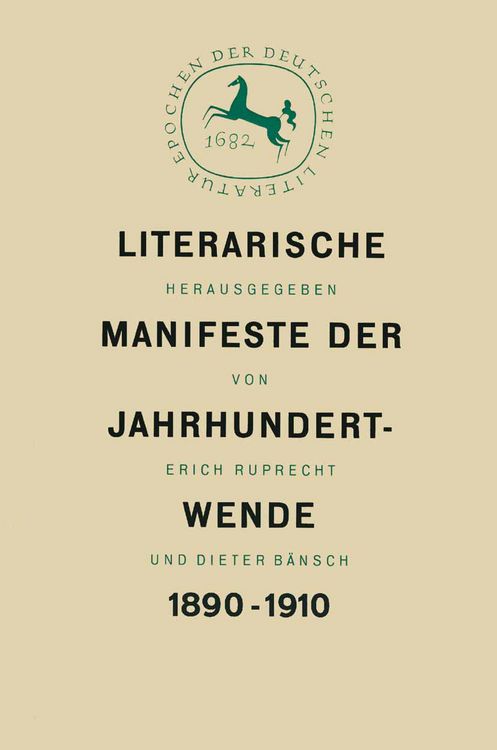 Produktbild: Literarische Manifeste der Jahrhundertwende 1890&ndash;1910