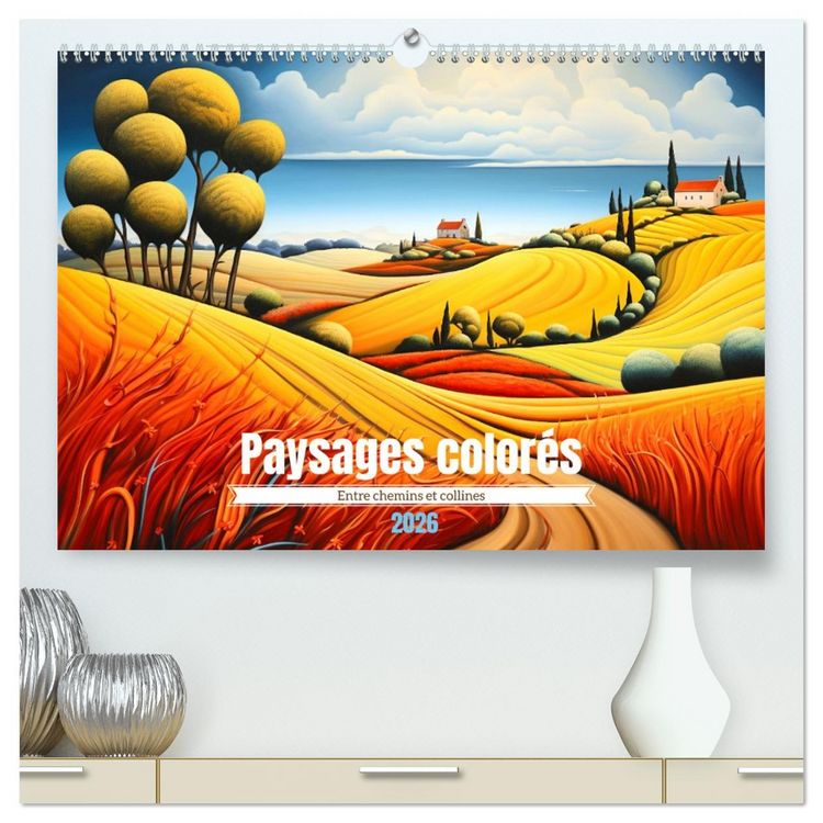 Produktbild: Paysages color&eacute;s (Calendrier mural 2026 DIN A2 vertical) calendrier de bureau