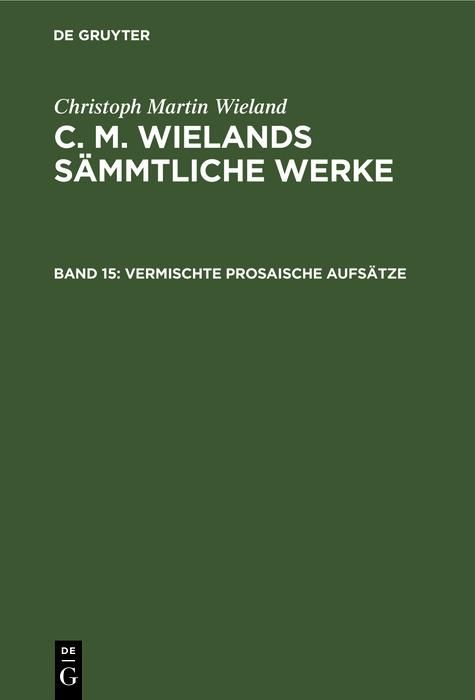 Produktbild: Vermischte prosaische Aufs&auml;tze