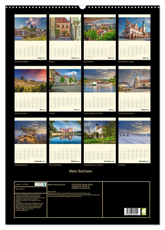 Produktbild: Mein Sachsen (Wandkalender 2026 DIN A2 hoch), CALVENDO Monatskalender