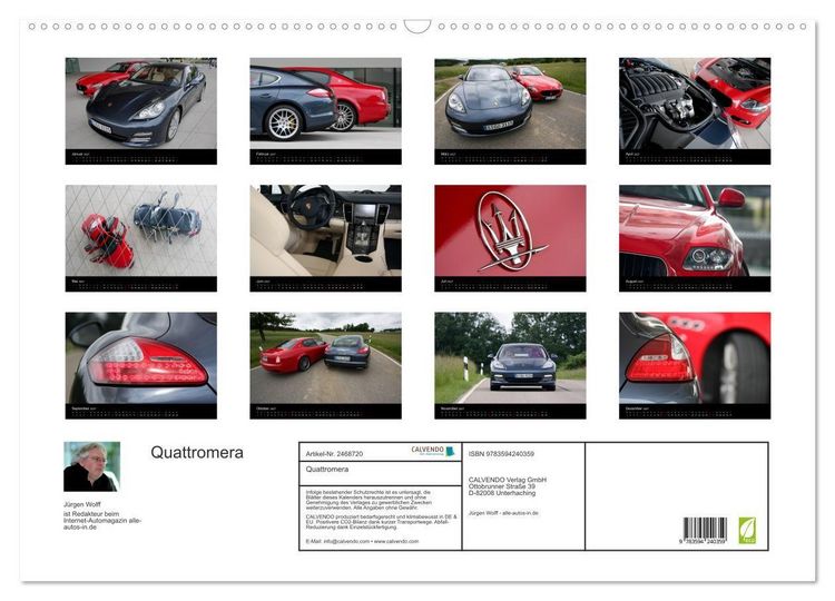 Produktbild: Quattromera (Wandkalender 2027 DIN A2 quer), CALVENDO Monatskalender
