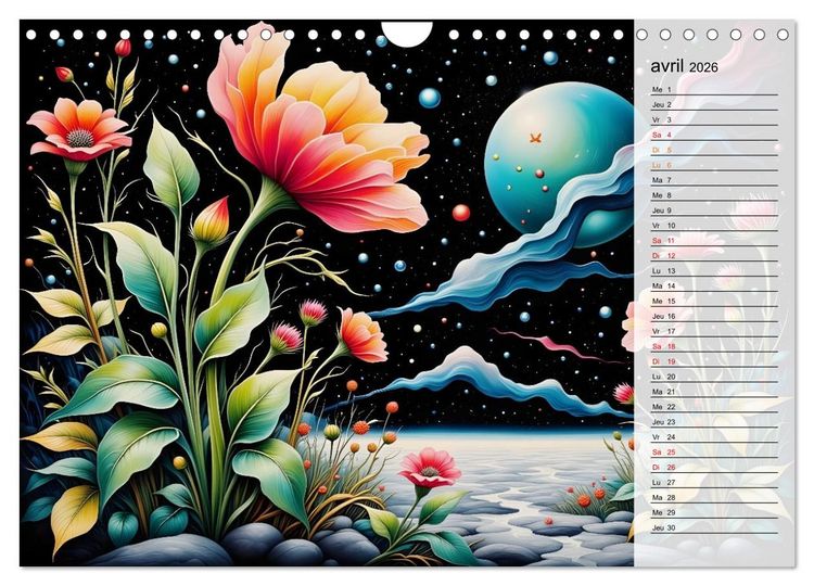 Produktbild: Fleurs de la nuit (Calendrier mural 2026 DIN A4 vertical), CALVENDO calendrier mensuel