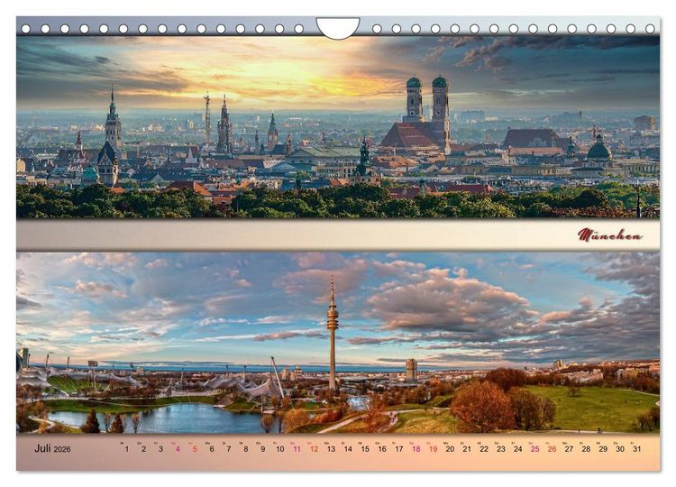 Produktbild: Faszinierende St&auml;dte, Panoramen (Wandkalender 2026 DIN A4 quer), CALVENDO Monatskalender