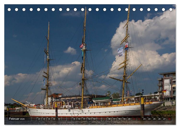 Produktbild: Letztes deutsches Vollschiff DAS SCHULSCHIFF DEUTSCHLAND (Tischkalender 2026 DIN A5 quer), CALVENDO Monatskalender