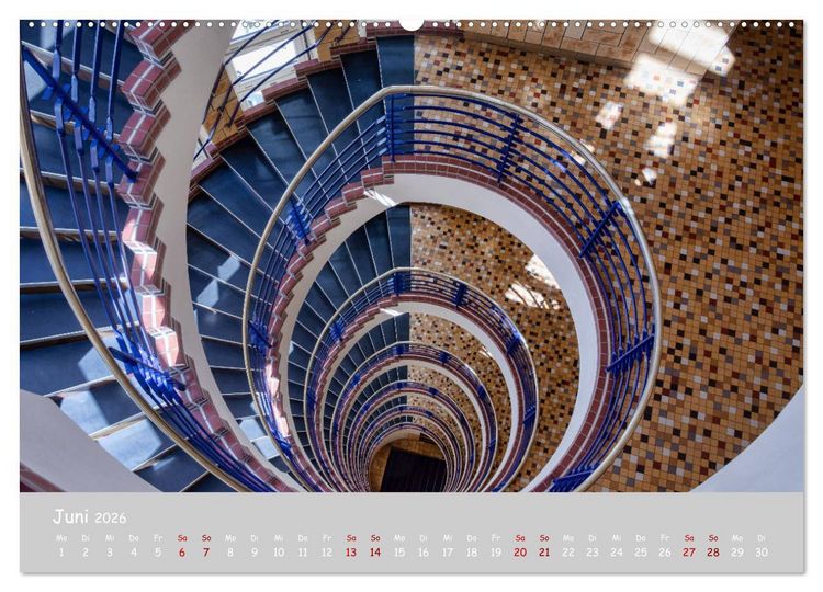 Produktbild: Hamburger Treppenspiralen (hochwertiger Premium Wandkalender 2026 DIN A2 quer), Kunstdruck in Hochglanz