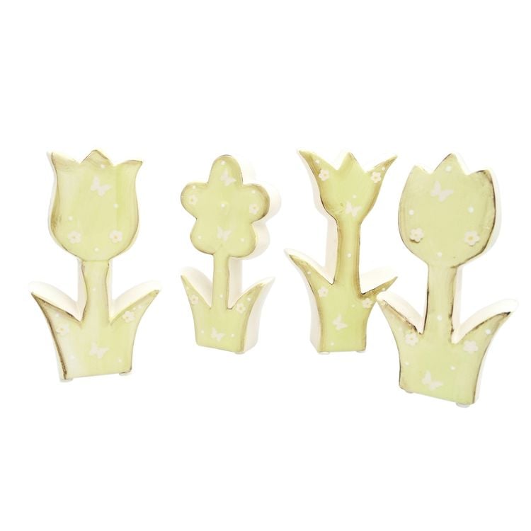 Produktbild: HTI-Living Frühlingsblumen 4 er Set aus Keramik 15 cm