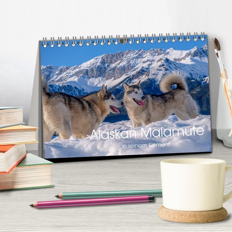 Produktbild: Alaskan Malamute in seinem Element (Tischkalender 2026 DIN A5 quer), CALVENDO Monatskalender