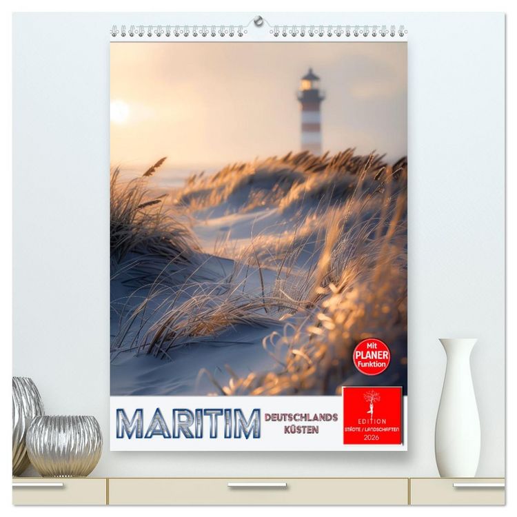 Produktbild: Maritim, Deutschlands K&uuml;sten (hochwertiger Premium Wandkalender 2026 DIN A2 hoch), Kunstdruck in Hochglanz