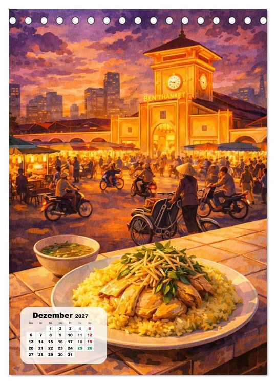 Produktbild: Vietnam - Eine Schlemmerreise durchs Land des aufsteigenden Drachen (Tischkalender 2027 DIN A5 hoch), CALVENDO Monatskalender