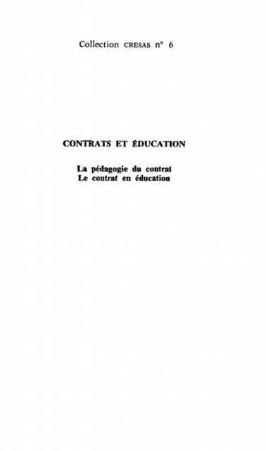 Produktbild: Contrats et education