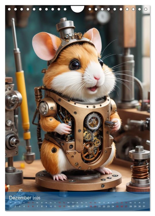Produktbild: Roboter-Hamster - niedliche kleine Roboter (Wandkalender 2026 DIN A4 hoch), CALVENDO Monatskalender