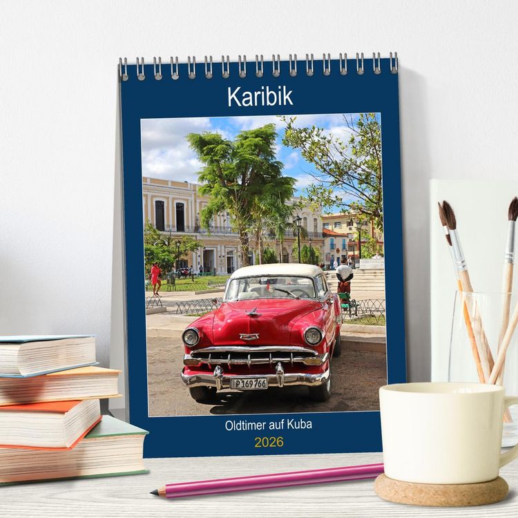 Produktbild: KARIBIK Oldtimer auf Kuba (Tischkalender 2026 DIN A5 hoch), CALVENDO Monatskalender