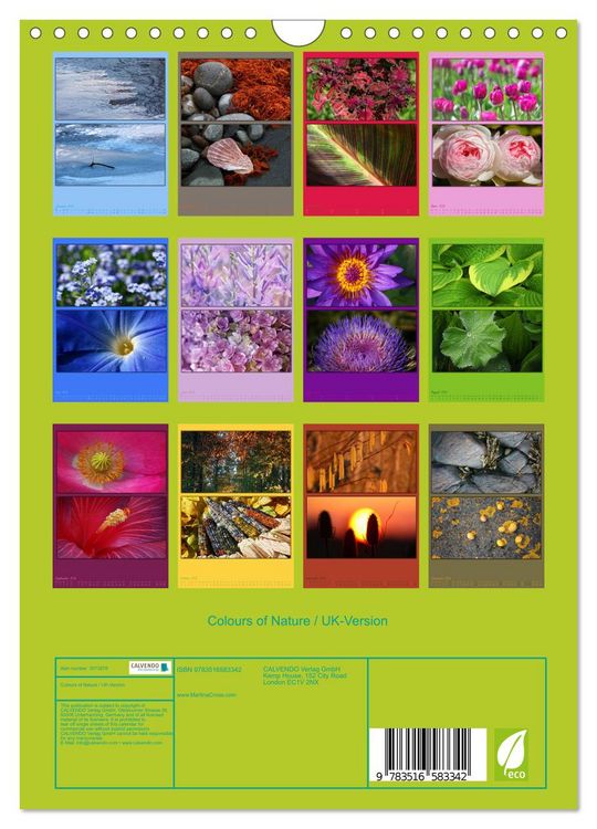 Produktbild: Colours of Nature / UK-Version (Wall Calendar 2026 DIN A4 portrait), CALVENDO 12 Month Wall Calendar