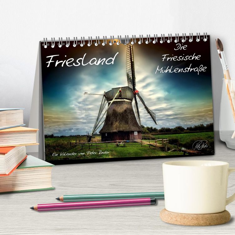 Produktbild: Friesland - Die Friesische M&uuml;hlenstra&szlig;e (Tischkalender 2026 DIN A5 quer), CALVENDO Monatskalender