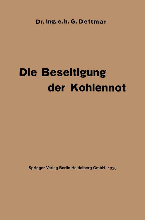 Produktbild: Die Beseitigung der Kohlennot